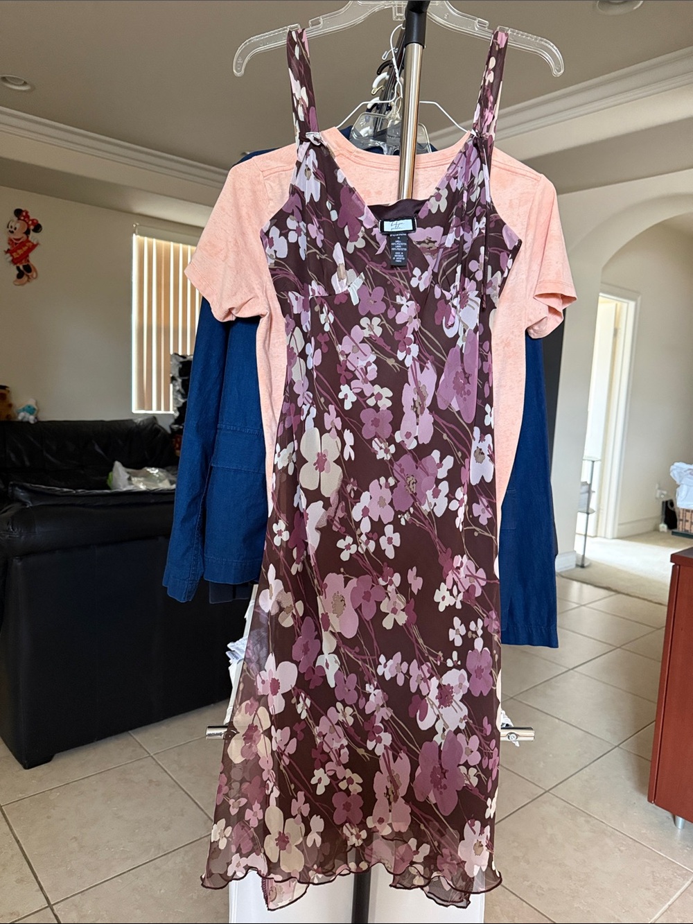 Floral Slip Dress in Plum Purple
